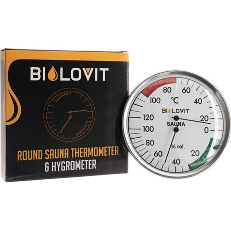 Thermomètre rond Bilovit avec hygromètre pour sauna (1/5)