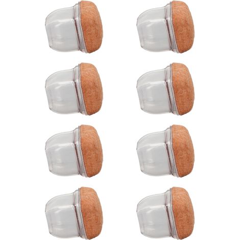 Coussinets de pieds de chaise 8 pièces, TPE résistant à l'usure, embouts transparents pour pieds de table/tabouret, forme carrée, petite taille, protection sol. (1/5)
