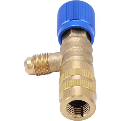 Raccord de charge frigorigène en laiton, filetage 1/4 pouce, adaptateur de sécurité pour fluides R22 R410 R134A R404, valve de service (1/5)