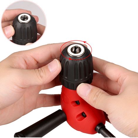 Adaptador de mandril de extensión de ángulo recto de calidad profesional, vástago redondo de 9,5 mm (3/8 pulg.), para taladros de 0,8 a 10 mm de diámetro. (1/2)