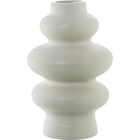Vase de Table en céramique Rugueuse Blanc Brillant 18 x 18 x 28 cm (1/3)