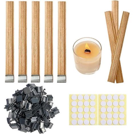 60 Sets aus doppelwandigen Holzdochten und -haltern für Kerzen (1/5)