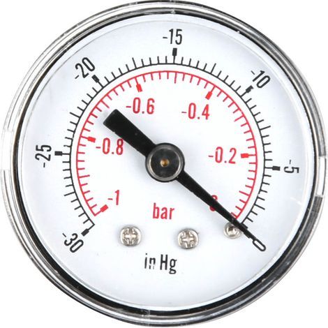 Manomètre à vide à double échelle -10 bar / -300 inHg, raccord arrière 1/8 BSPT (1/5)