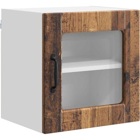 Maison Exclusive - Armario de vidrio para pared PORTO Madera viej
