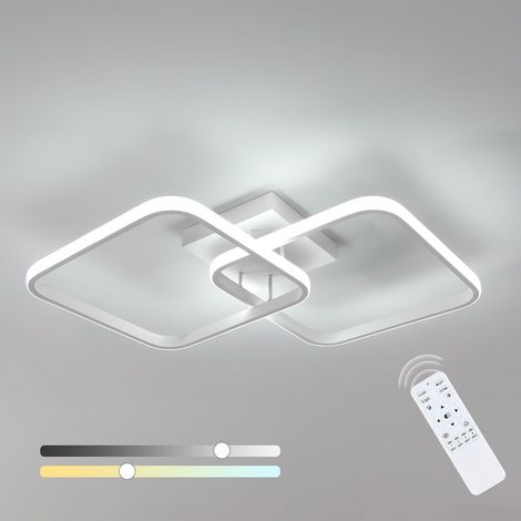 COMELY50W 5625LM Dimmable LED Ceiling Light, 59cm Ceiling Lamp with Remote Control 3000K-6500K, Square Acrylic Living Room Ceiling Light for Bedroom Bathroom Living Room Kitchen Hallway [Energy Class (1/5)