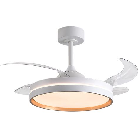 Ventilator dc akran gold, 4 einziehbare Flügel, 72w led 300040006000k, h.35xd.108/50cm