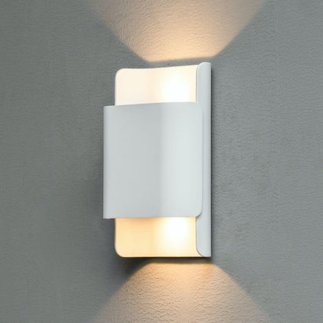 Kleine quadratische Wandleuchte mit doppeltem LED-Licht in Weiß IP54 - Laila