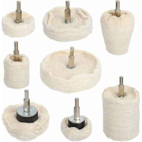 Drill Polishing Wheel, 8pcs Cotton Polishing Pad for Metal (Aluminum/Stainless Steel/Chrome/Alloy/Brass) Wood Plastic Glass Ceramic FDC (1/5)