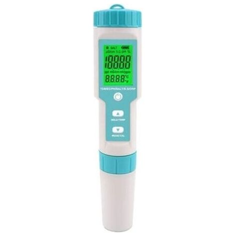 Testeur de salinit de piscine Compteur de pH et de salinit d\\\'eau sale Numrique 5 en 1 Testeur de pH et de salinit de piscine Compteur de salinit pour piscine, bain remous et spa de nage (1/3)