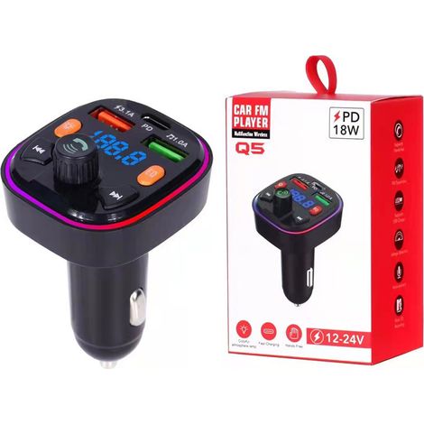 X8 E-Commerce FM Auto-Bluetooth-MP3-Player Freisprecheinrichtung Sprachansage PD-Schnellladung U -- Bestseller Q5 Farbbox-Verpackung (1/3)