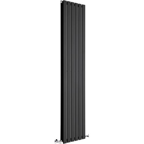 Milano Alpha Black Vertical Column Double Flat Panel Radiator - 1780mm x 420mm