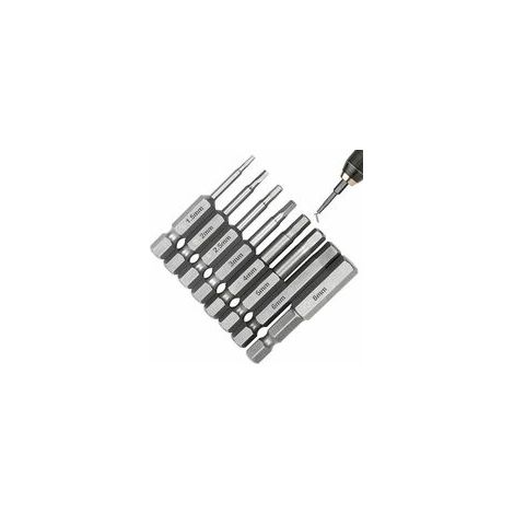 8 PCS Hex Tige Tournevis Magntique Embouts de Vissage Magntique S2 Acier Tournevis Triwing 1.5/2/2.5/3//4/5/6/8 Embout Allen Visseuse lectrique pour Tournevis lectriques et Manuels(5cm) (1/5)