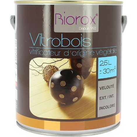2.5L-incolore-Vitrificateur incolore pour bois aspect MAT Biorox (1L/10m2)