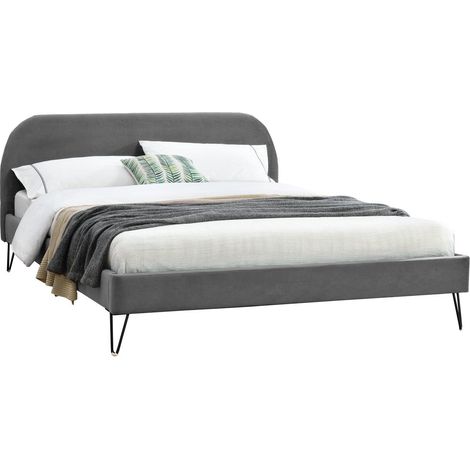 Lit velours Phoenix pied épingle