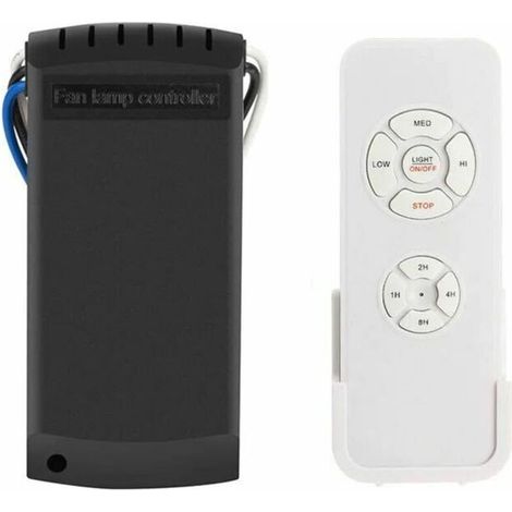 Telecommande pour ventilateur de plafond, radio-pilotée telecommande,contrôleur de ventilateur, 3 vitesses, 4 minuteries(1 ensemble) (1/5)