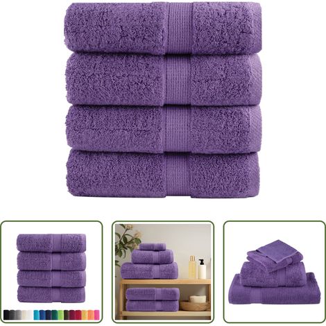 Waschhandtuch 30x30 cm - Premium Waschhandtücher SOLUND 4 Stück Lila 30x30 cm 600 g/m² (1/5)