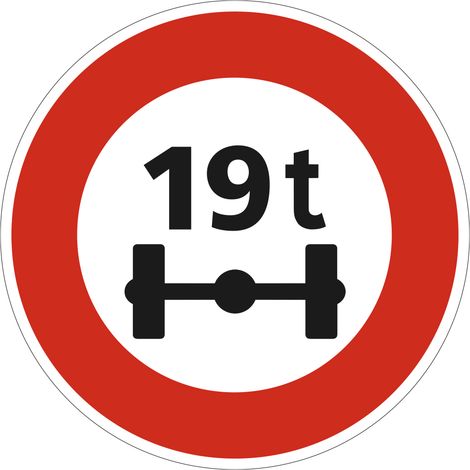Panneau Accès Interdit aux Véhicules Pesant sur un Essieu Plus de 19t B13a – 450 mm – Signalisation Ronde Sécurité Routière – Modèle Ecolign – Aluminium Rétro-réfléchissant NF (1/5)