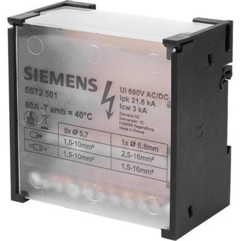 Verteilerblock 80A 4P 500V 1x6-16mm2 + 8x4-10mm2 DIN 5ST2501