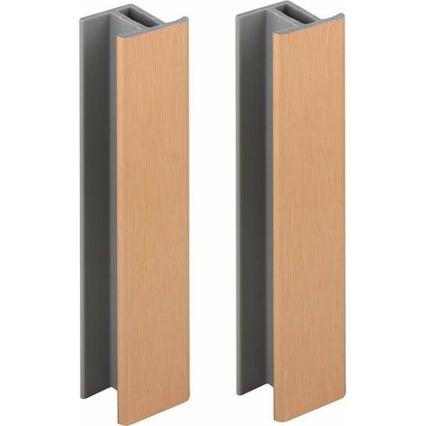 2x jonction de plinthe 100mm finition bronze brossé cuivre cuisine raccord connecteur pied de meuble profil PVC plastique (1/3)