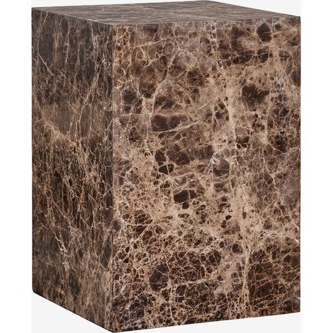 SKLUM Quadratischer Beistelltisch 35x35 cm aus natürlichem Aluret-Stein                      Brauner Marmor Emperador             