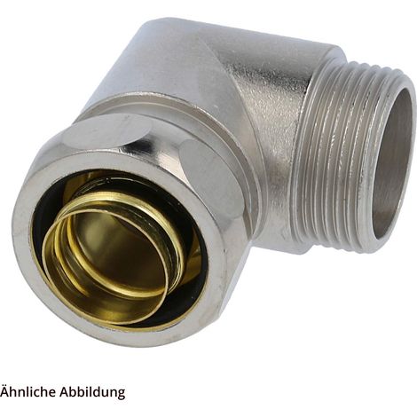 FLEXA USW-M Metallverschraubung 90 Grad Winkel Gewinde M16x1,5 für Schlauch-Außendurchmesser 14,0mm für Schlauch-Innendurchmesser 10,0mm - 1 Stück (1/3)
