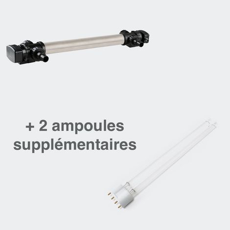 U.V INOX 110W Stérilisateur - Clarificateur pour Bassin De Plus de 50 m³ + 2 Ampoules De Rechange (1/5)