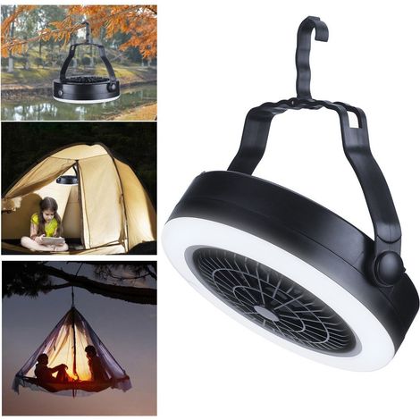 Lampe ventilateur de camping USB 3 en 1, lampe LED multifonctionnelle pour tente ou à suspendre en extérieur (1/5)