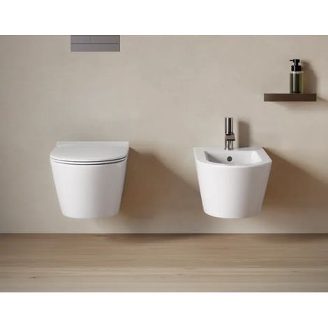 Sanitari Zero 55 Sospesi 55x35 cm Silentech con Copriwater Up-Fix (1/5)