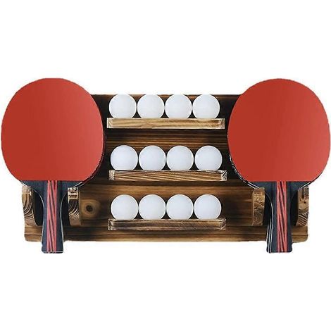 Support mural pour raquettes de ping-pong couleur noix de coco avec kit d'installation pour salle de jeux (1/5)