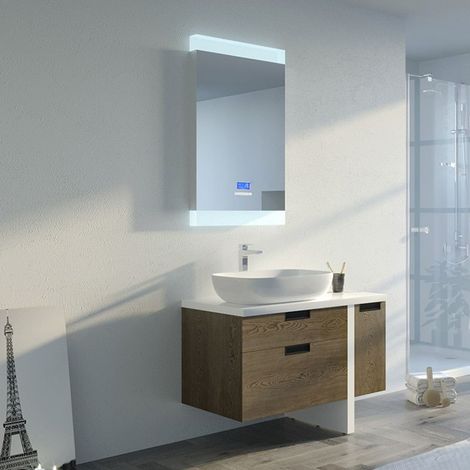 Meuble de salle de bain SCARLINO 1000 Chêne Grisé (1/5)