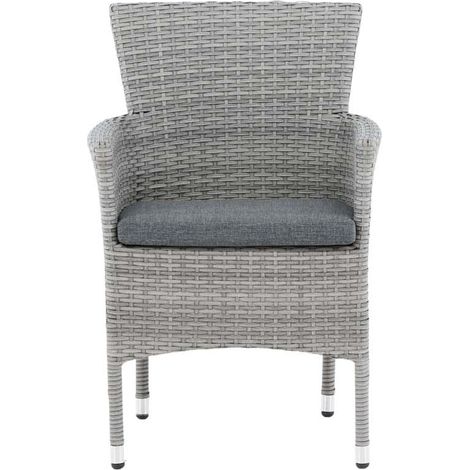 Malina chaise de jardin avec coussin de jardin gris. (1/5)
