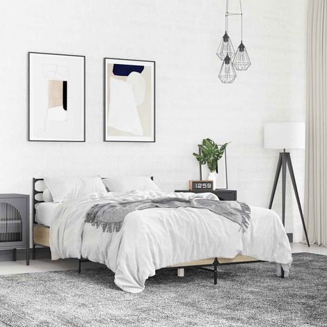 vidaXL Cadre de lit sans matelas chêne sonoma 140x190 cm (1/5)