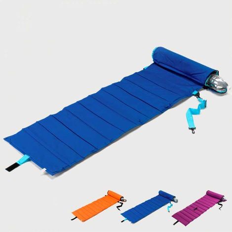 Matelas rembourré de plage 151x50 cm – Tissu imperméable et lavable – Coussin thermique pour boissons – Facile à transporter – Beachline