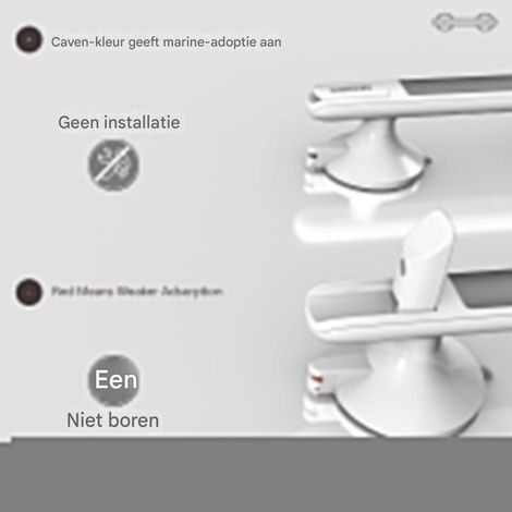 Support mural - Poignée - Caoutchouc antidérapant avec ventouses pour un maintien sûr - Installation rapide sans perçage - 1 pièce - Convient pour salle de bain et douche - Noir (1/4)