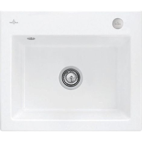 V&B Einbauspüle SUBWAY 60 S FLAT 565x475mm Exzenterbetätigung stone white