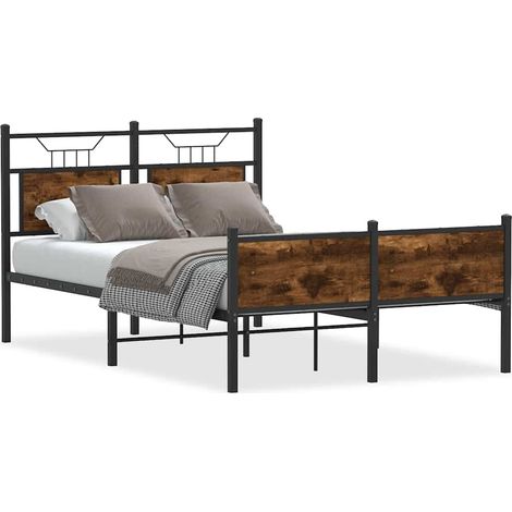Maison Exclusive - Giroletto senza Materasso Rovere Fumo 120x190 cm in Truciolato (1/5)