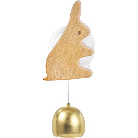 Sonnette de porte d'entrée, carillon éolien en bois pour petit animal en laiton