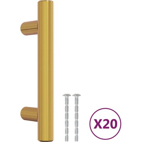 Poignées d'armoire 20 pcs Poignée de meuble doré 64 mm acier inoxydable CFW72554 (1/5)