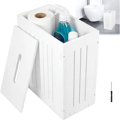 Petit meuble de rangement salle bain, armoire à papier toilette, (1/5)