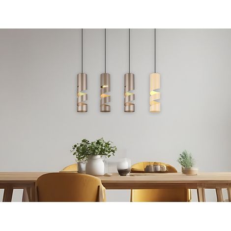 Moderne Pendelleuchte STREAM 4-flammig aus Metall in Coffee Tönen, B: 80cm (1/5)