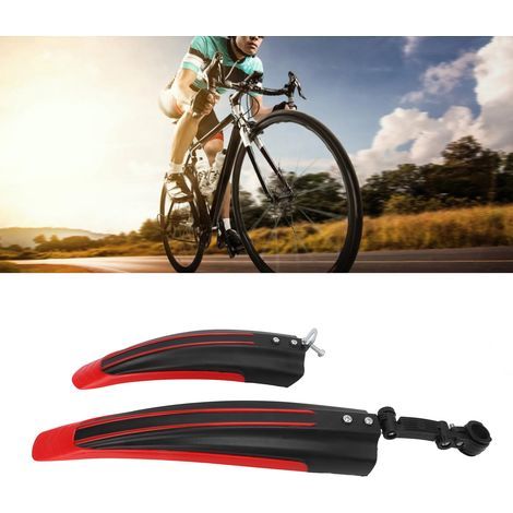 1 Set Garde-Boue Vélo Avant Arrière Renforcé Élargi pour VTT Route Rouge (1/5)