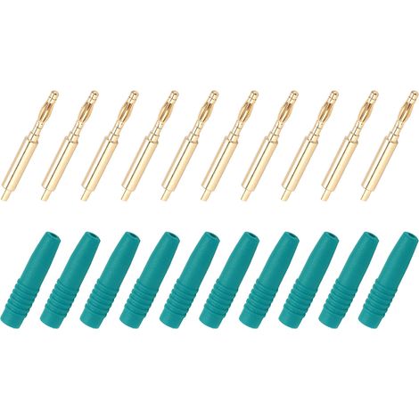 10 pièces Connecteurs Banane Dorés 2mm Mâle avec Isolation et Boîtier pour Équipements de Test (1/5)
