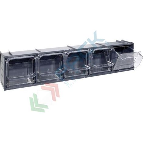 Cassettiera modulare 5 cassetti CRYSTAL BOX "CB50/2S" - Grigio Scuro - Mobil Plastic