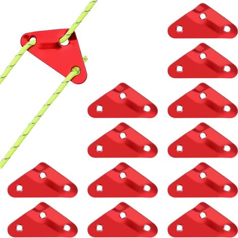 Tensor de cuerda, tensor de cuerda de camping de aleación de aluminio de 12 piezas, tensores de cuerda para vientos, tensor de tienda de campaña, ajustador de lazo de cuerda para lonas de tiendas de c (1/5)