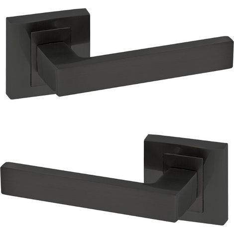 Poignée de porte intérieure carrée noire QUBIK II (1/4)