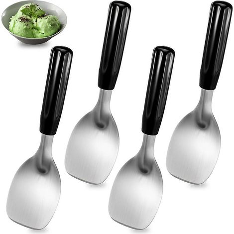 Lot de 4 glaçons cream spade heavy duty acier inoxydable flat glaçons cream scoop scooper hard dessert spade butter (1/5)