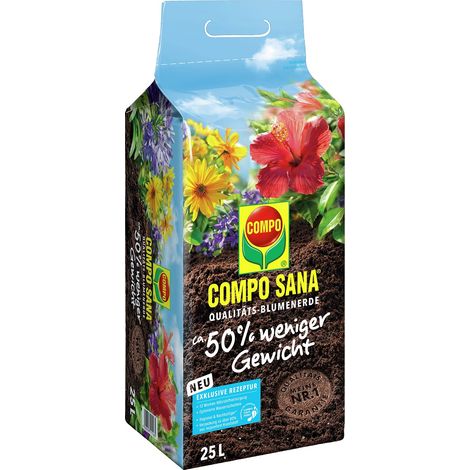 COMPO SANA Blumenerde 25 l, 50% weniger Gewicht (1/5)
