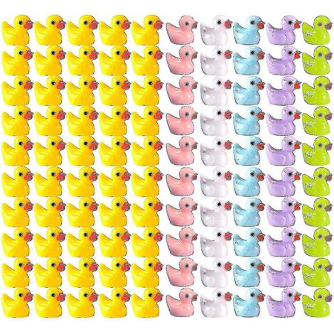 100er-Set Mini-Enten, realistische Form, robustes Kunstharz, niedliche Enten, ideal als Dekoration für Weihnachten, Geburtstagsfeiern und Kindertag. (1/4)