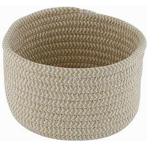 Cleafe - Cestino Porta Oggetti Cesto In Tessuto Intrecciato Rotondo Casa 16 X 10 Cm 10640 - (1/3)