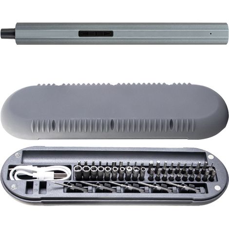 Kit de tournevis électrique 48 en 1 avec embouts magnétiques et lumière LED, compatible avec téléphones, lunettes, montres et appareils photo PC.
